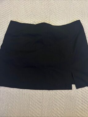 Classic Black Mini Skirt with Front Slit